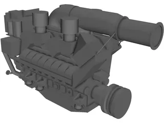 MTU 16V 595 TE70L Engine 3D Model preview