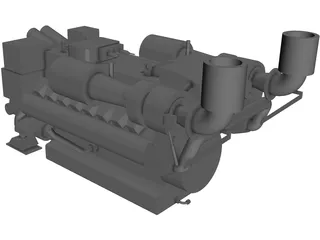 MTU 16V 2000 Engine 3D Model preview