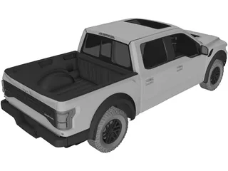 Ford F-150 Raptor Crew Cab (2017) 3D Model preview