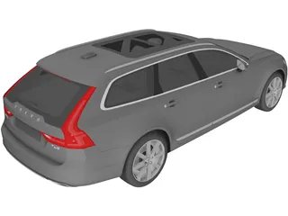 Volvo V90 Estate (2017) 3D Model preview