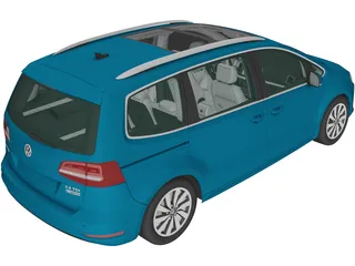 Volkswagen Sharan (2016) 3D Model preview