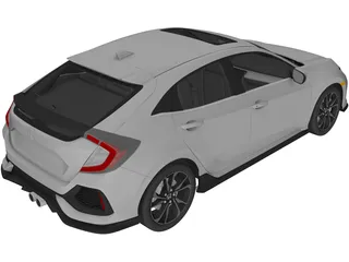Honda Civic Hatchback (2017) 3D Model preview