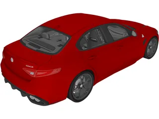Alfa Romeo Giulia Quadrifoglio (2016) 3D Model preview