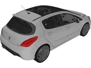 Peugeot 308 GTI (2008) 3D Model preview