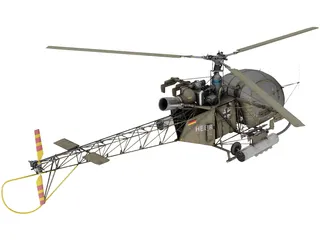 Aerospatiale SA 313B Alouette II 3D Model preview
