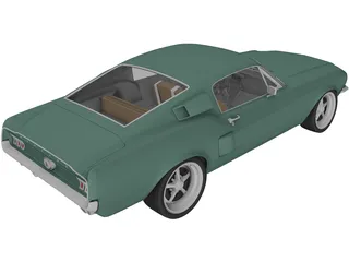 Ford Mustang GT (1967) 3D Model preview