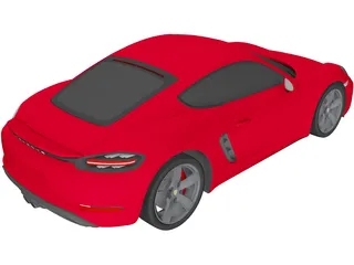 Porsche 718 Cayman S (2018) 3D Model preview