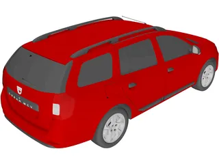 Dacia Logan MCV Wagon (2015) 3D Model preview