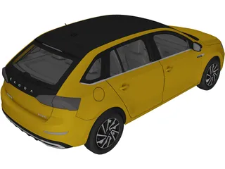 Skoda Rapid Spaceback (2020) 3D Model preview