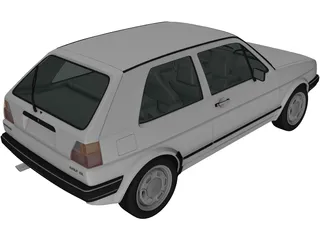 Volkswagen Golf GL (1983) 3D Model preview