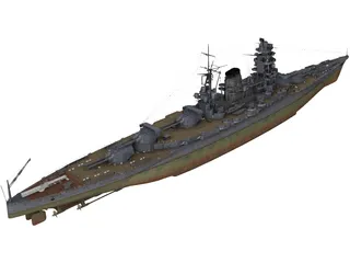 Amagi Japanese Battlecruiser 3D Model preview