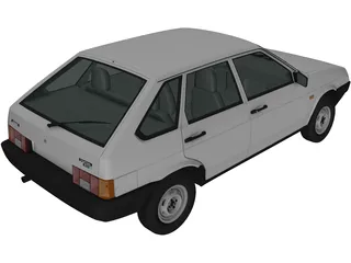VAZ-2109 Lada (1987) 3D Model preview