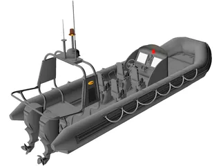 Zodiac Boat 3D Model preview