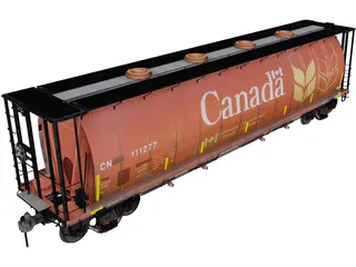 Grain Car 3D Model preview