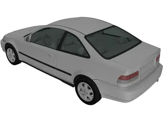 Honda Civic Coupe (1996) 3D Model preview