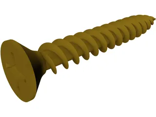 Wood Screw 3D Model preview
