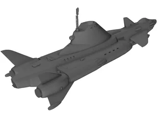 UFO Skydiver 3D Model preview