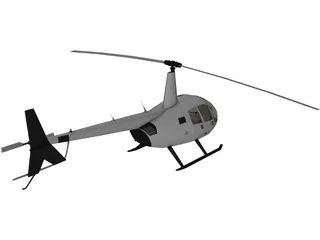 Robinson R44 with Interior 3D Model preview