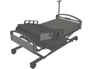 Hospital Bed 3D Model preview