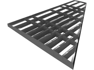 F-16 Wing Structure 3D Model preview