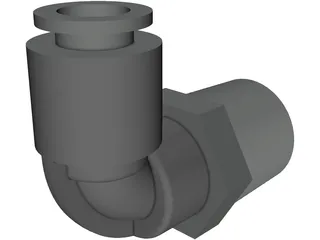 3-8 NPT Push Lock Fitting 3D Model preview