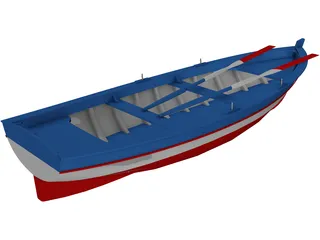 Wooden Boat 3D Model preview