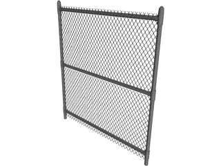 Chain Link Fence 3D Model preview