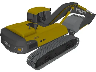 Volvo EC250 Excavator 3D Model preview