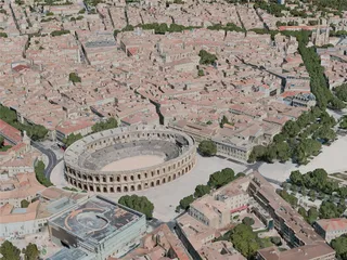 Nimes City, France (2021) 3D Model preview