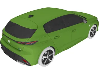 Peugeot 308 (2022) 3D Model preview