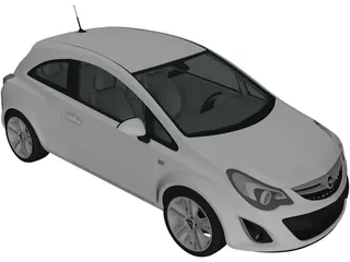 Opel Corsa 3-door (2011) 3D Model preview