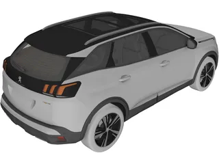 Peugeot 3008 (2019) 3D Model preview