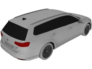 Volkswagen Passat GTE Variant (2020) 3D Model preview