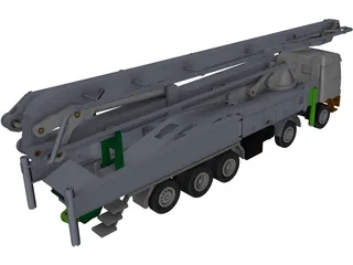 Concrete Pump Truck 3D Model preview