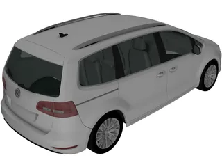 Volkswagen Sharan (2011) 3D Model preview
