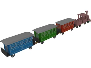 Ancient Train 3D Model preview