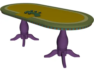 Texas Hold`em Poker Table 3D Model preview