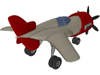 Racing Airplane 3D Model preview