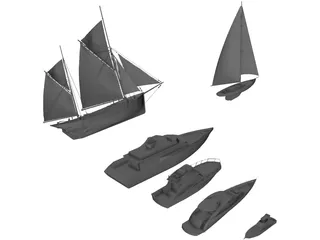 Boats 3D Model preview
