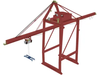Shipping Port Crane Small 3D Model preview