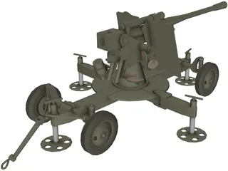 ZIS-52-K Cannon 3D Model preview