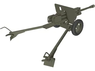 ZIS-3 WW2 Field Cannon 3D Model preview