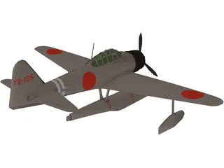 A6M2 Rufe Zero Nakajima zeke Floatplane 3D Model preview