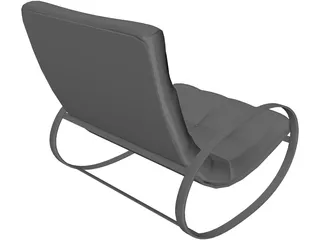 Upholstered Wooden Armchair 3D Model preview
