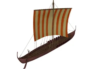 Skuldelev Viking Ship 3D Model preview
