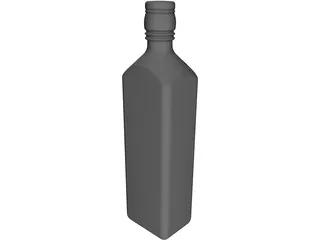 Red Label Bottle 3D Model preview