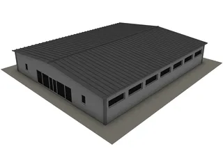 Large Industrial House 3D Model preview