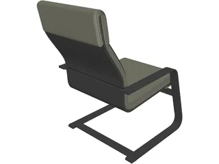 Laminated Wood Style Chair 3D Model preview