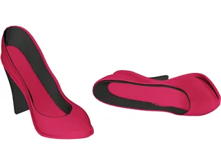 Woman High Heeled Shoes 3D Model preview