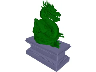 Chinese Dragon Statue 3D Model preview